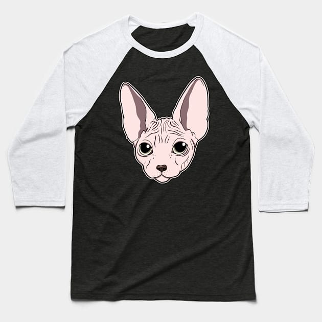 Sphynx cat Baseball T-Shirt by Spectralstories